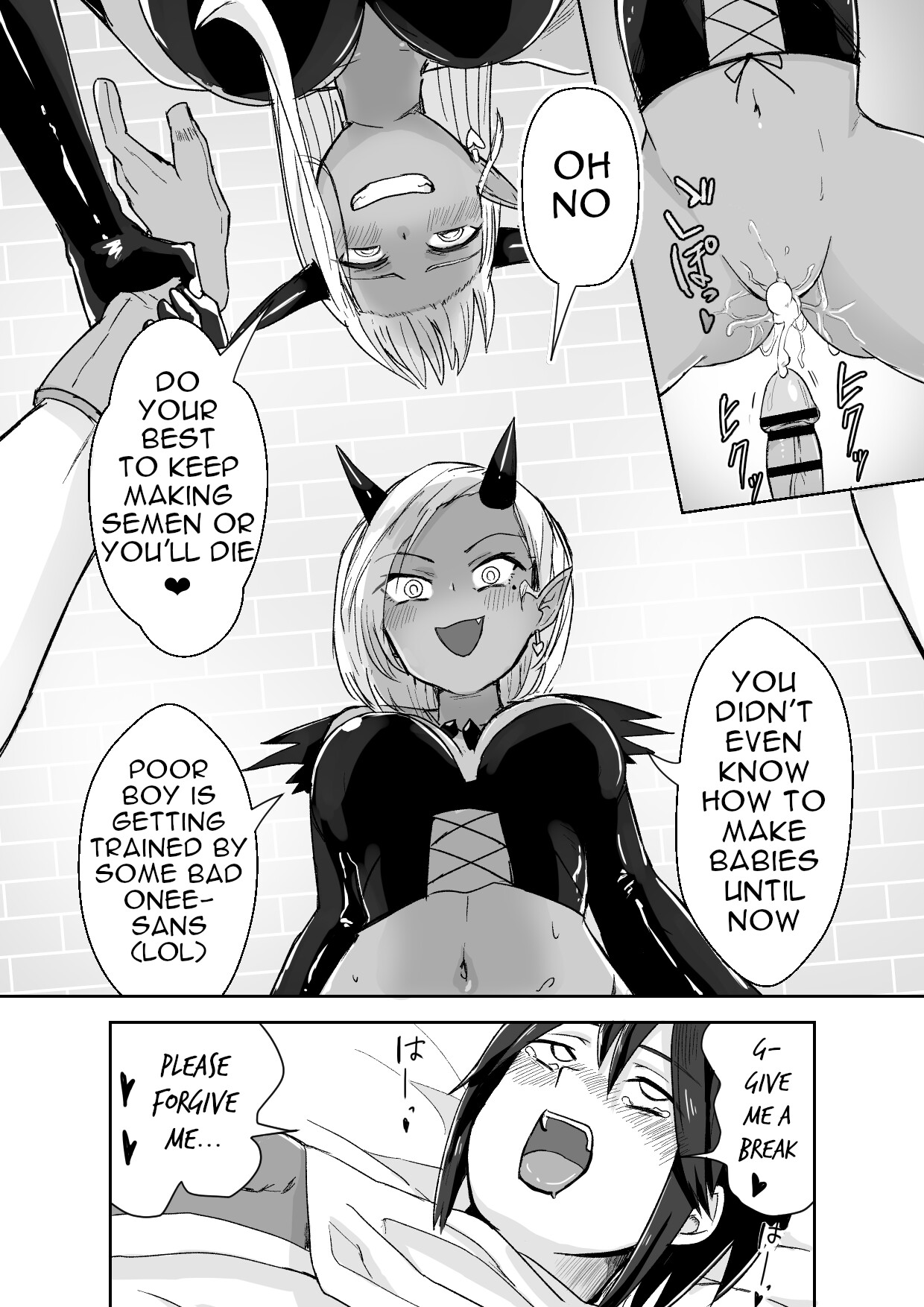 Hentai Manga Comic-Story about Losing to a Succubus and Made to Wear Small Chastity Belt-Read-9